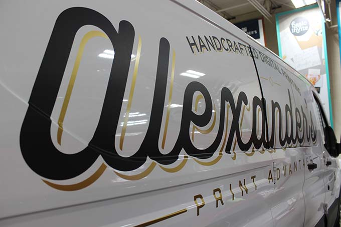 Vehicle Decal Printing van side done close up 1